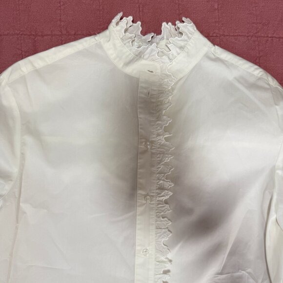 H&M Frill Cotton Blouse Size XS - Picture 4 of 9